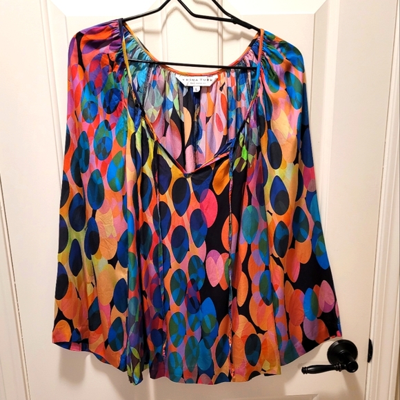 Trina Turk Silk blouse - L - Picture 1 of 5